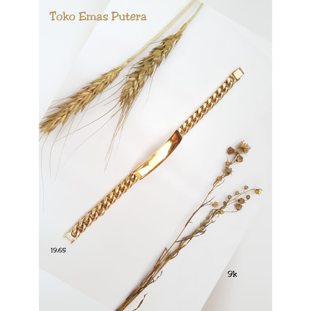 Gelang Rantai model plat1 emas kadar 8K