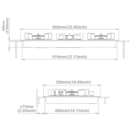 FOTILE Kompor Tanam Kaca 2 Tungku GSG86210 - BUILT-IN GAS HOB