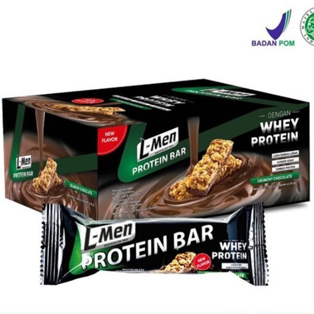 

L-Men Protein Bar Crunchy Chocolate 6 sachet - Camilan Rendah Lemak Tinggi Protein