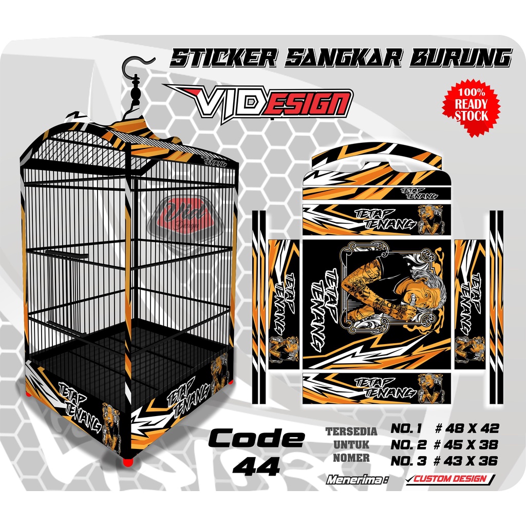 STICKER KANDANG BURUNG / DECAL STICKER SANGKAR KACER KOTAK / EBOD JAYA NO 1,2,3 KEREN