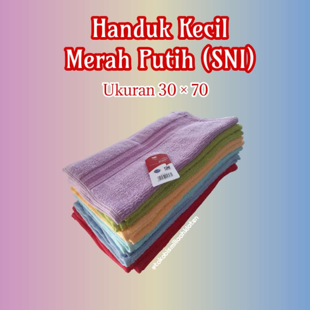 Handuk Merah Putih 30 x 70/ Handuk Polos/Handuk SNI