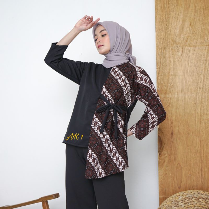 Atasan Batik Wanita Kerja Dolby Dolbi Dobby Doby M L XL XXL L4 L5 Modern dan Terbaru 2021-Alyra