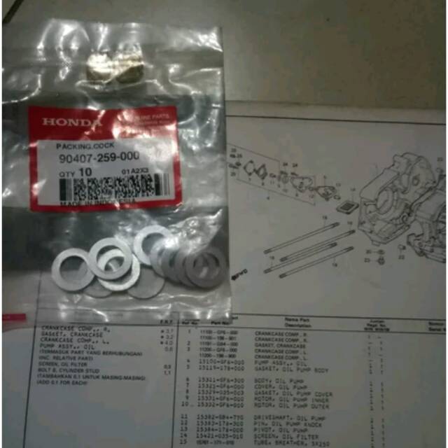 Ring tutup oli bawah honda win