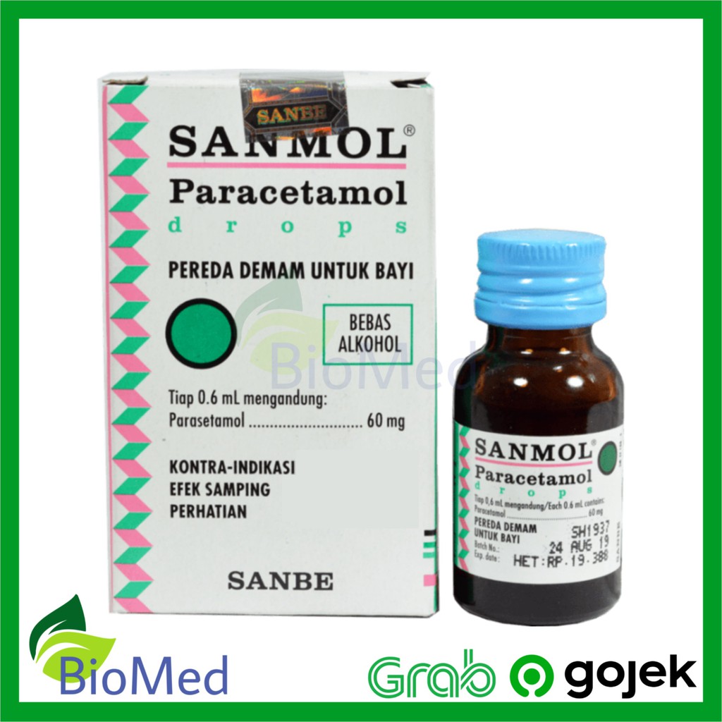 SANMOL DROP 15 ml - Obat Demam Pusing Sakit Kepala Tahan Sakit Bayi