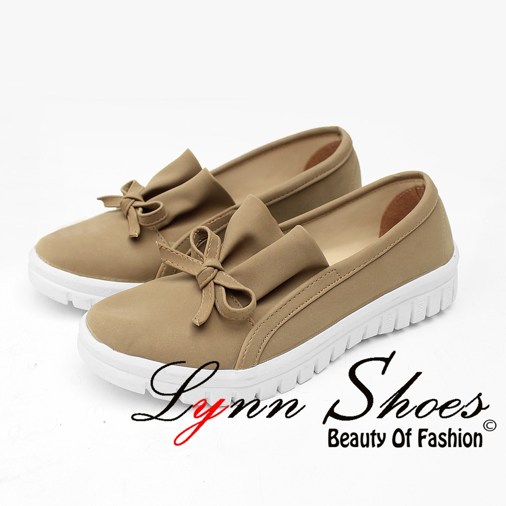 Lynn Sepatu Slip On Wanita K12MG - Coklat / Hitam / Pink