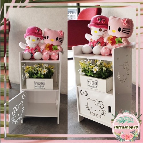 Lemari Portable Lemari Rak Plastik serbaguna rak buku lemari multi fungsi sepatu Meja Hello kitty