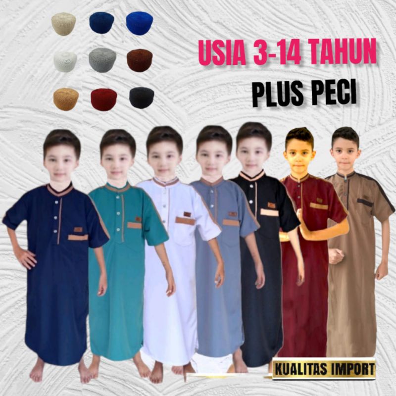 AL-HANIF/gamis anak laki laki new arrival/jubah anak lengan pendek