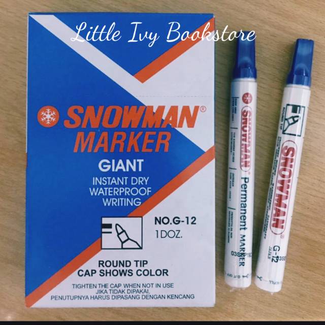

Snowman Permanent G12 Spidol / Marker. Alat tulis anak/kantor/sekolah