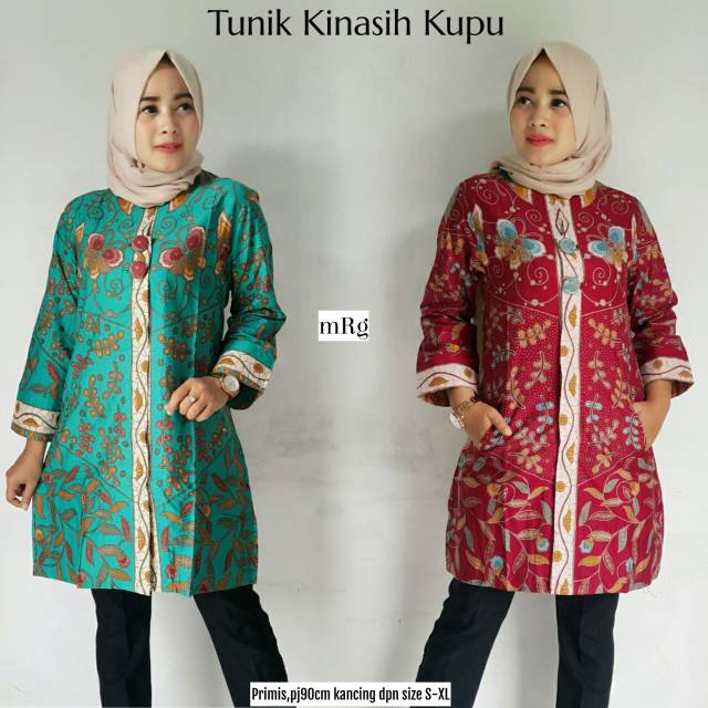 TUNIK KINASIH KUPU-BATIK TUNIK MUSLIM-ATASAN BATIK TUNIK-BLUS TUNIK-ATASAN BATIK JUMBO-BATIK KERJA
