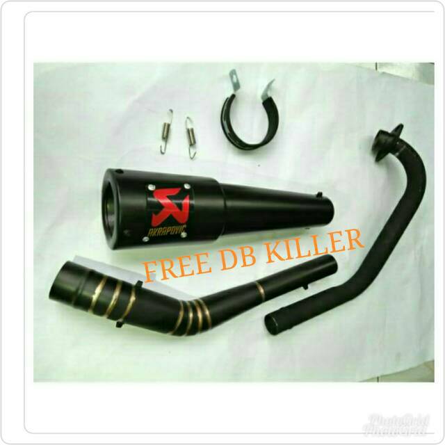 Knalpot Racing Akra GP Black fullsystem for Vixion, R15, CB150R, CBR150R, Byson, Satriafu, gsx-4