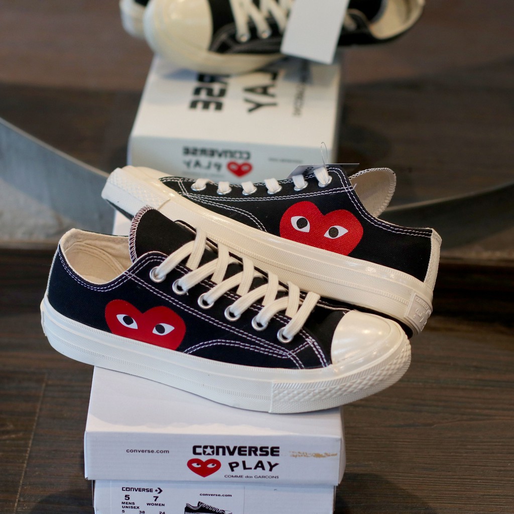 Terlaris Sepatu Converse 70's Low Cdg Play Black Sepatu Premium