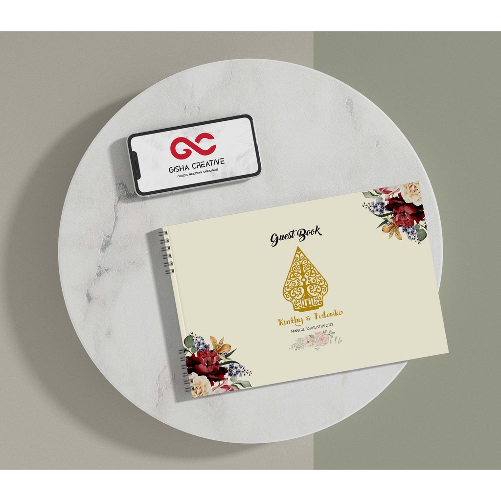 BUKU TAMU PERNIKAHAN HARD COVER & SOFT COVER DESIGN CUSTOM JILID SPIRAL MURAH DEPOK