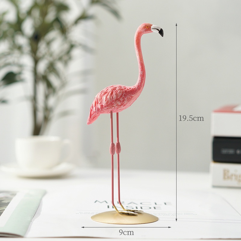 Ornamen Bentuk Hewan Flamingo Warna Pink Bahan Resin Untuk Dekorasi Natal