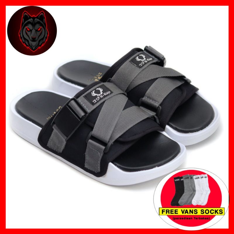 WOLF-FOOQU Hiroo Art. - Sandal Gunung Triple Flexible Strap Unisex Pria Wanita - SGU-FQU-0001