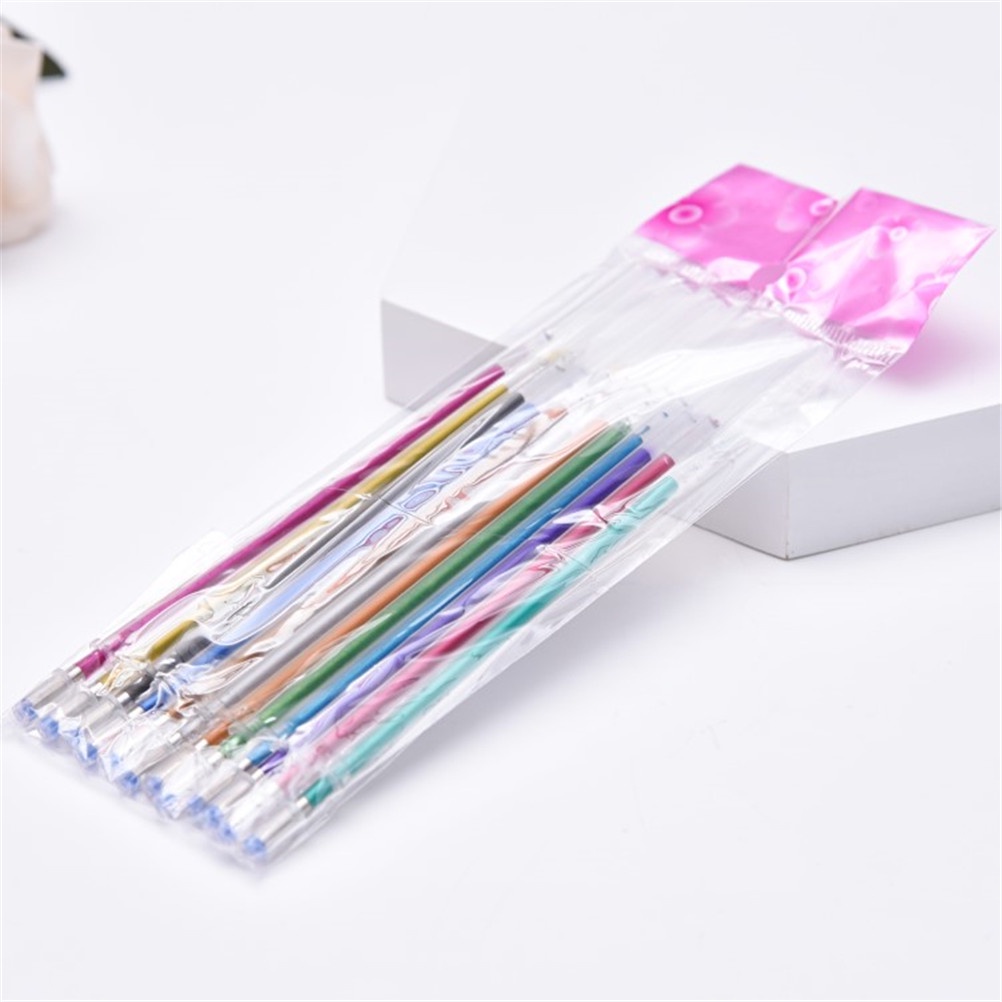 (LUCKID) 48pcs / Set Pulpen Gel Fluorescent Warna-Warni Neon Untuk Stationery