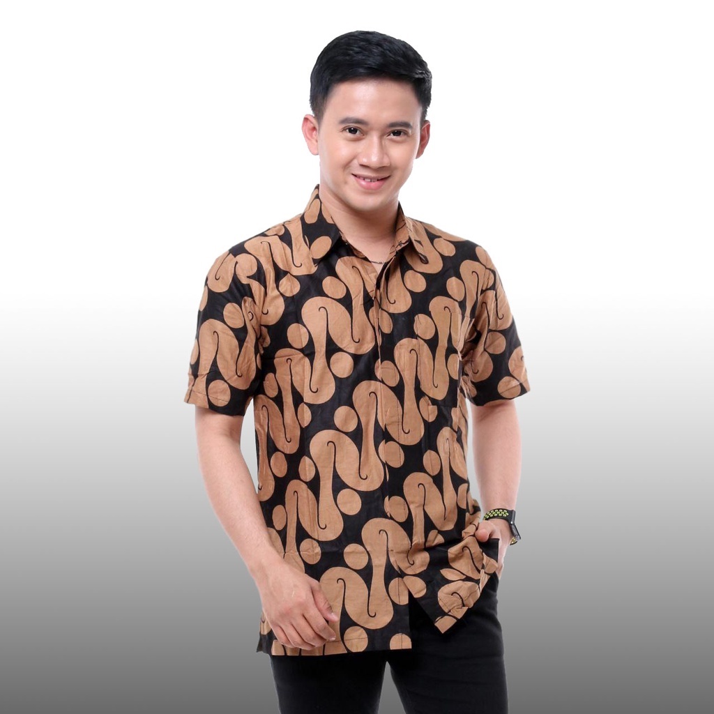 Baju kemeja pria lengan pendek motif batik terbaru