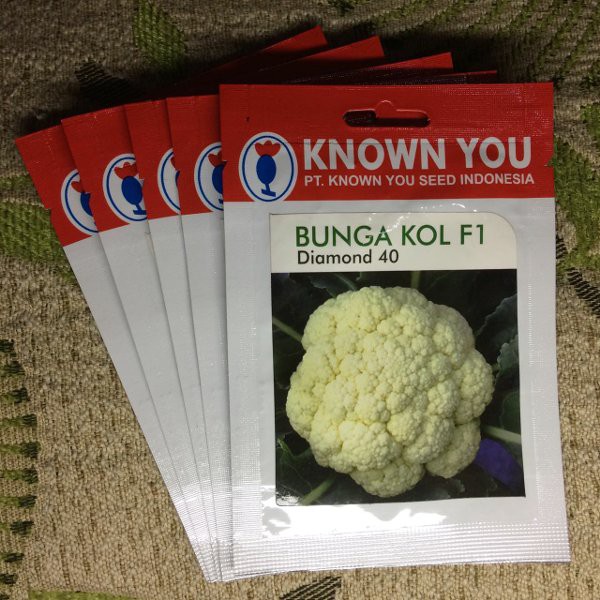 

Benih Bibit Bunga Kembang Kol Dataran Rendah DIAMOND Known You Seed, kemasan asli