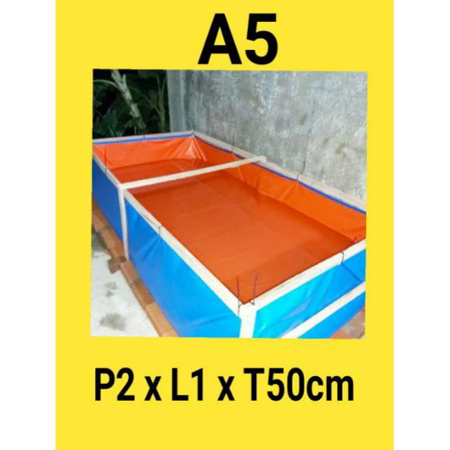 KOLAM TERPAL KOTAK/TERPAL KOLAM KOTAK/TERPAL KOLAM IKAN 2X1X0.5 A5