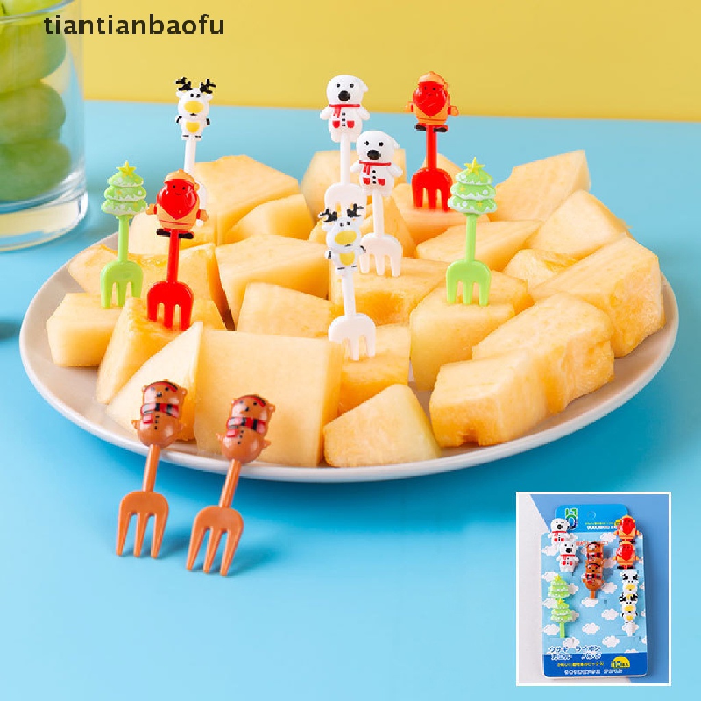 8 / 10 / 24Pcs Garpu Buah Dessert Snack Mini Untuk Anak