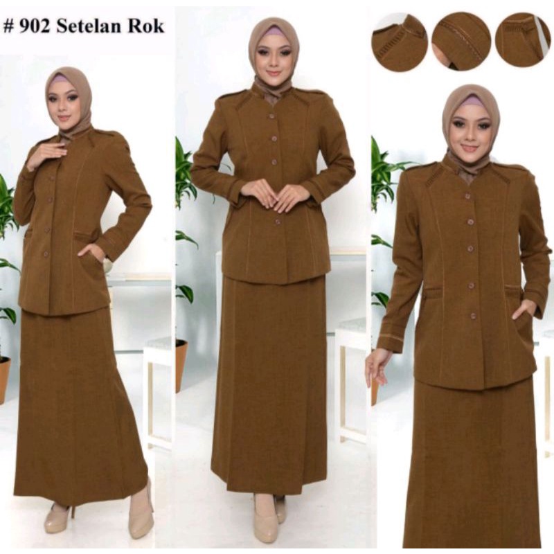 Setelan rok seragam pemda, pns, guru premium