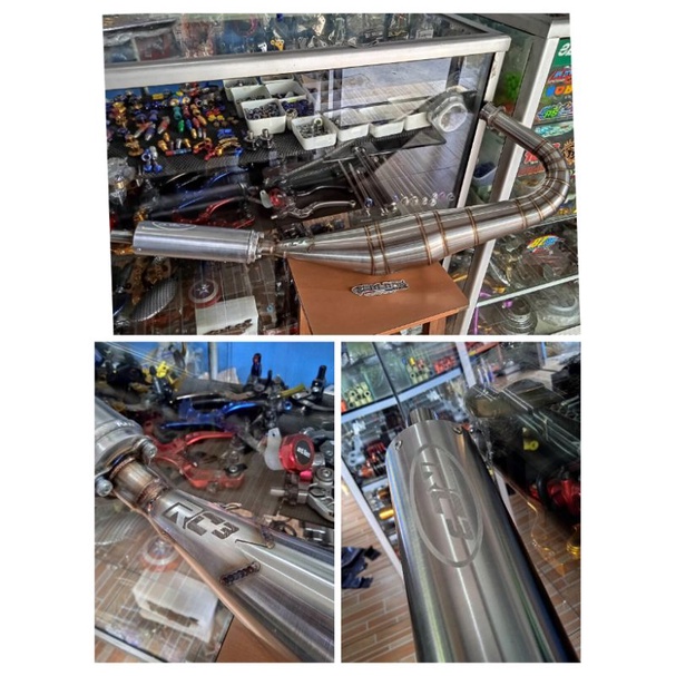 knalpot RC3 RX King Drag kolong stainles Knalpot RX king drag RC3 stainles