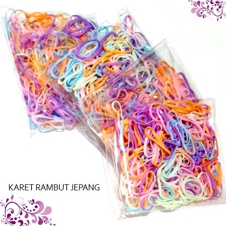 Karet Jepang Tanggung Warna Warni isi 200 Pcs Perbungkus KARET RAMBUT