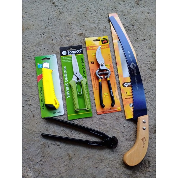 paket alat bonsai gergaji lengkung gunting bonsai catok