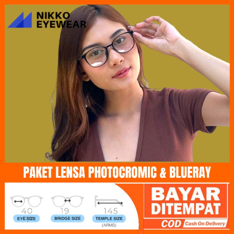 Paket Kacamata 8147 Lensa Antiradiasi Photocromic Blueray