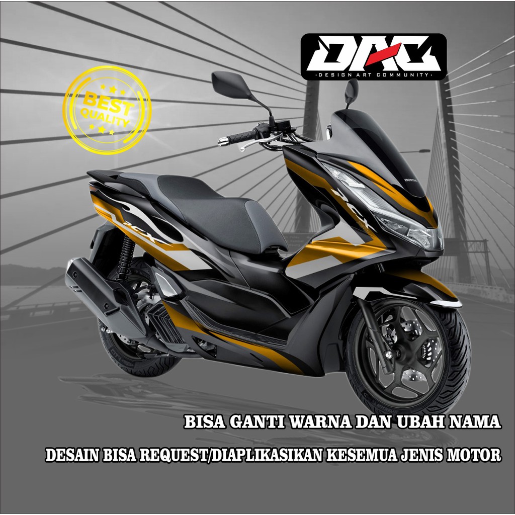 Sticker decal full body Honda PCX Gerafis Hitam Coklat