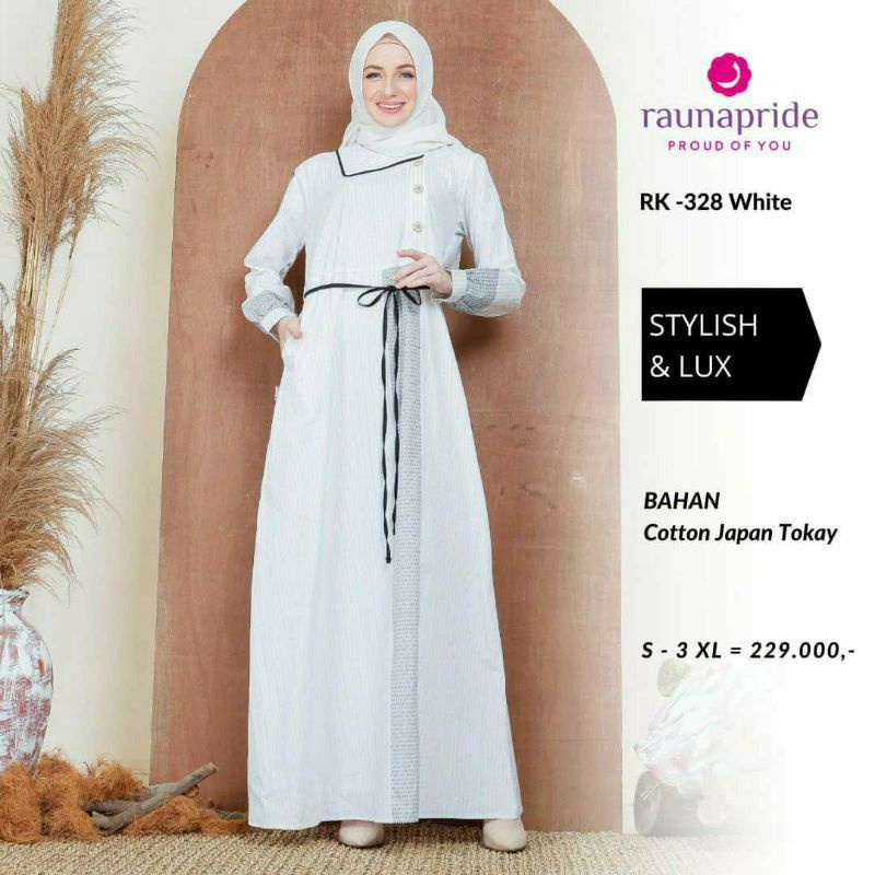 Gamis Busui - Gamis Tali pinggang - Gamis Simpel Rauna Original - Gamis Jumbo