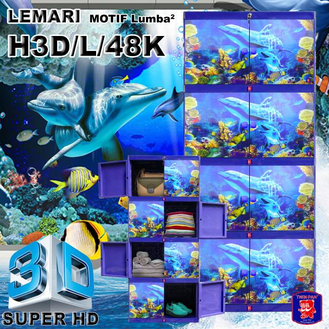 Lemari Plastik TWINPAN_FULL PINTU 3D LUMBA "