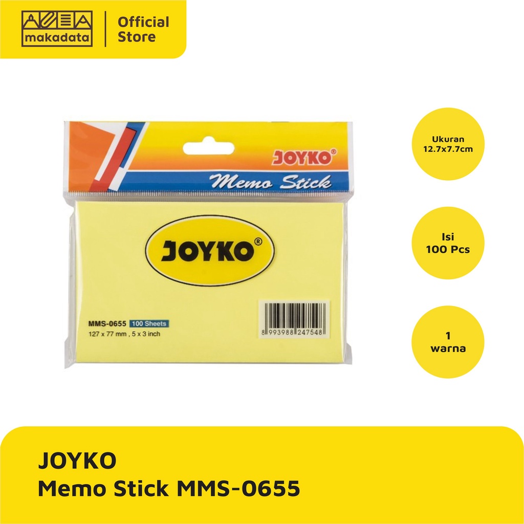 

MEMO STICK / STICKY NOTE JOYKO MMS-0655 (1 WARNA) MURAH