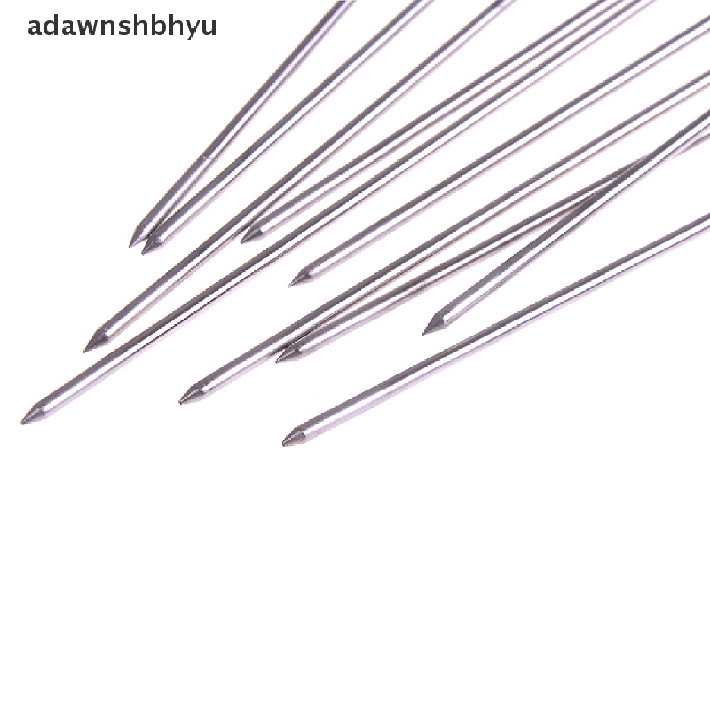 Adawnshbhyu 10pcs Daging Angsa Bulat Panggang Tusuk Sate Stick Stainless Steel BBQ Jarum