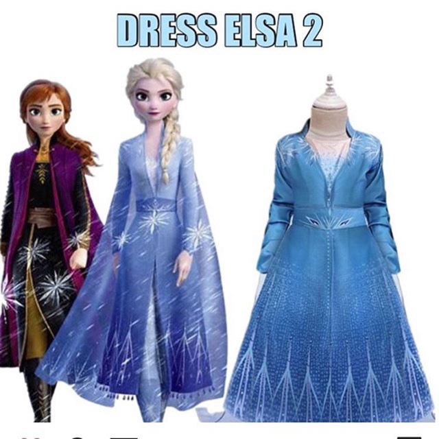 Dress elsa / dress elsa 2 / kostum elsa / baju elsa / elsa dress / kostum frozen / dress frozen