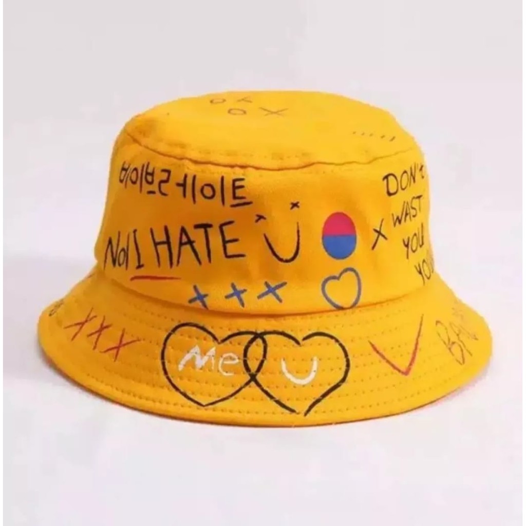 Topi bucket motif pria wanita Topi korea keren kekinian_PURANGSAKATO SHOP