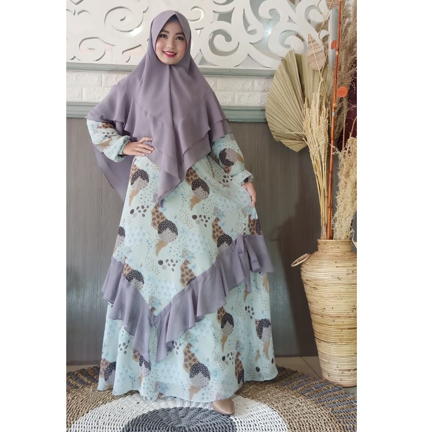 Gamis SYARI RAHAYU ceruty babydoll original laila brand original pesta modis best seller premium