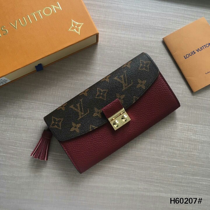 High Premium LV Louis Vuitton Croisette Wallet Mono Maroon H60207
