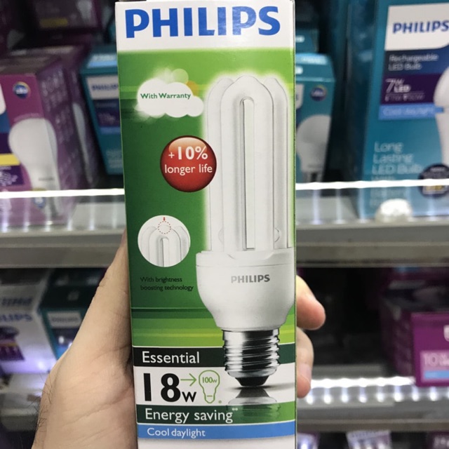Bola lampu Essential 18 Watt Philips / lampu jari 3U 18Watt