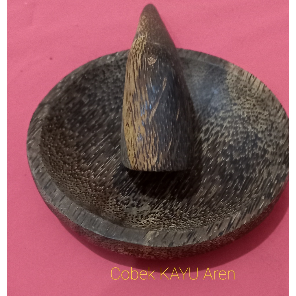 Jual Cobek Kayu Aren 15 cm dan Ulekan | Shopee Indonesia