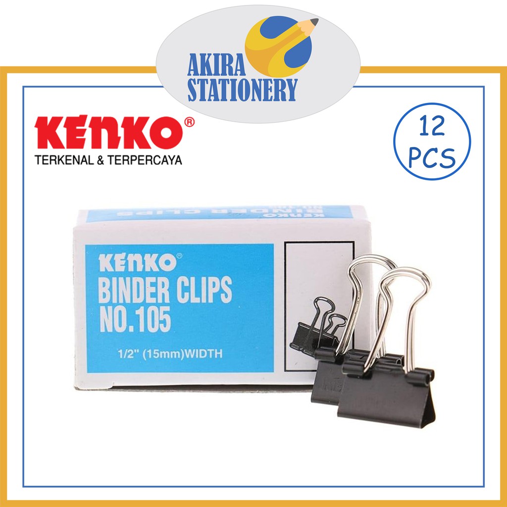 

Binder Clips KENKO Nomor 105 / Penjepit Besi Kertas / Klip KENKO No. 105 Box ( 12 Pcs )