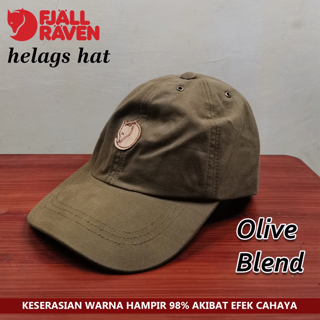 TOPI OUTDOOR FJALLRAVEN HELAGS CAP HAT NEW REPLIKA / TOPI MODEL BISBOL PENDAKI PRIA WANITA-OLIVE BLEND