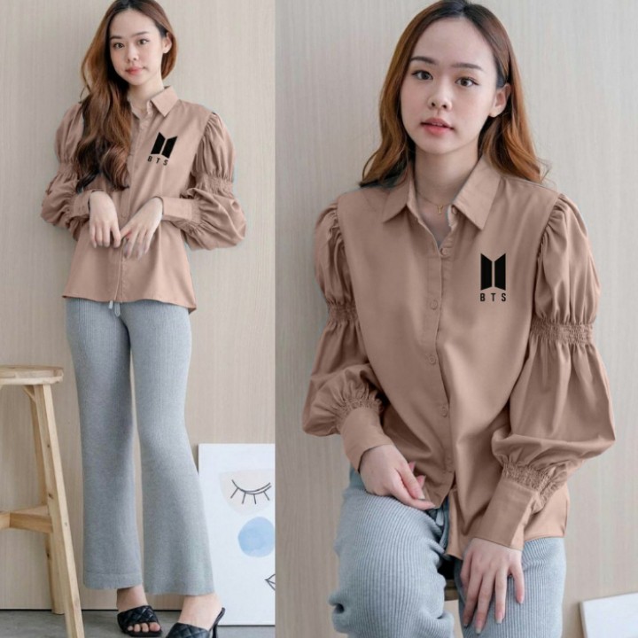 FWG - HALFA TOP / KEM GIRLY BTS TOP / KEMEJA KANTOR / KEMEJA CASUAL / KEMEJA WANITA