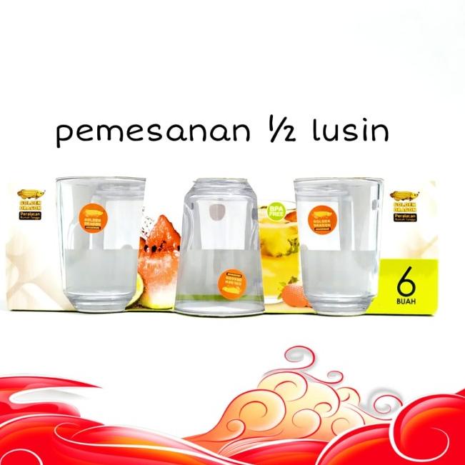 F7S2 GELAS MELAMIN BENING GELAS KOPI en  ½ lusin [isi 6 pcs] Ready Stock