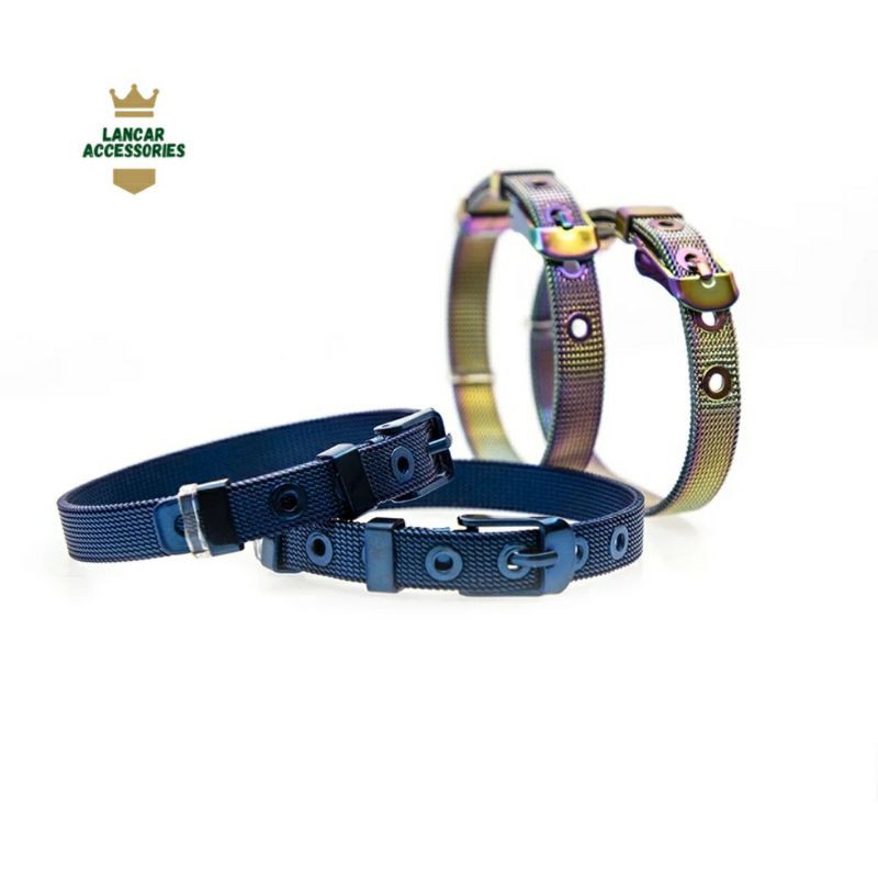 Gelang Gesper Titanium Gelang Tangan Titanium Stainless Steel Anti Karat Premium Quality Untuk Charm Liontin Emas