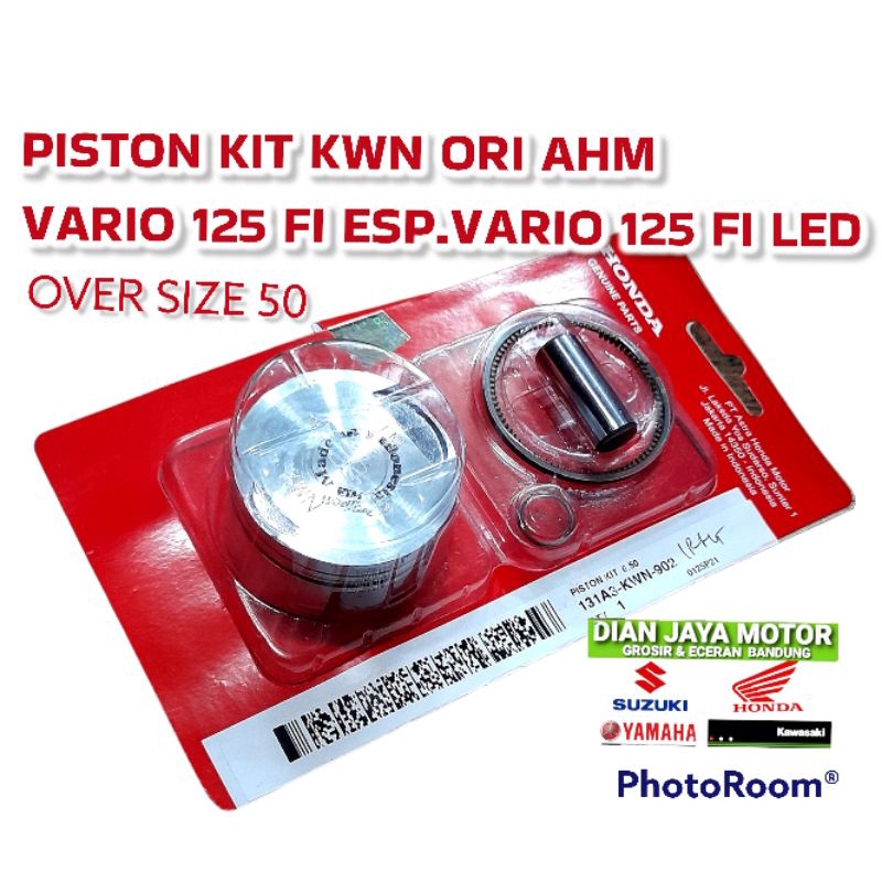 PISTON KIT KWN OVER SIZE STD 50 ORI AHM HONDA VARIO 125 FI VARIO 125 FI LED ESP ORIGINAL HONDA
