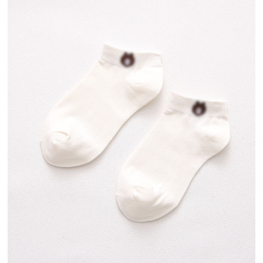 Gratis Ongkir - K351 Kaos Kak Beruang / Kaos Kaki Ankle Cute / Socks / Short Socks/ Sepatu-Putih