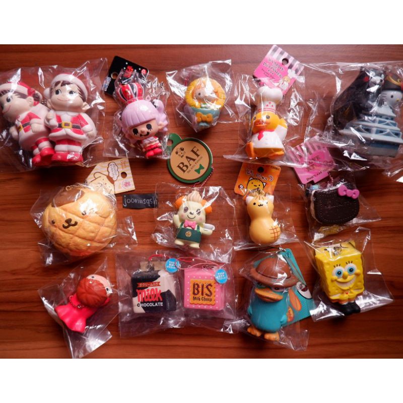 Super Rare Flashsale Squishy // Sanrio, BIS Milk Choco, Onepiece, Cat Peanut // baca deskripsi⬇️