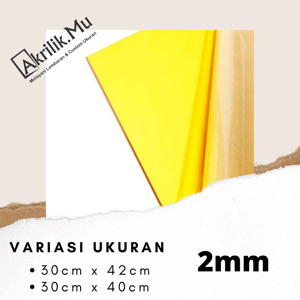 Lembaran Akrilik Warna Kuning A3 2mm, Acrylic Sheet Yellow