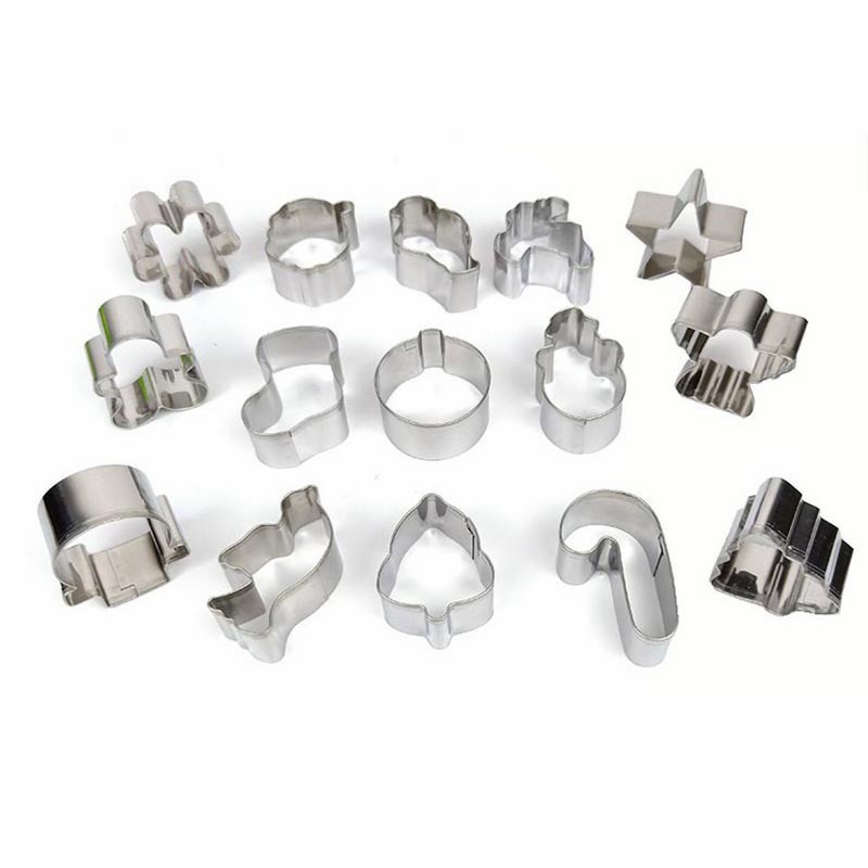 stainless christmas cookie cutter 15pc - cetakan kue kering natal xmas