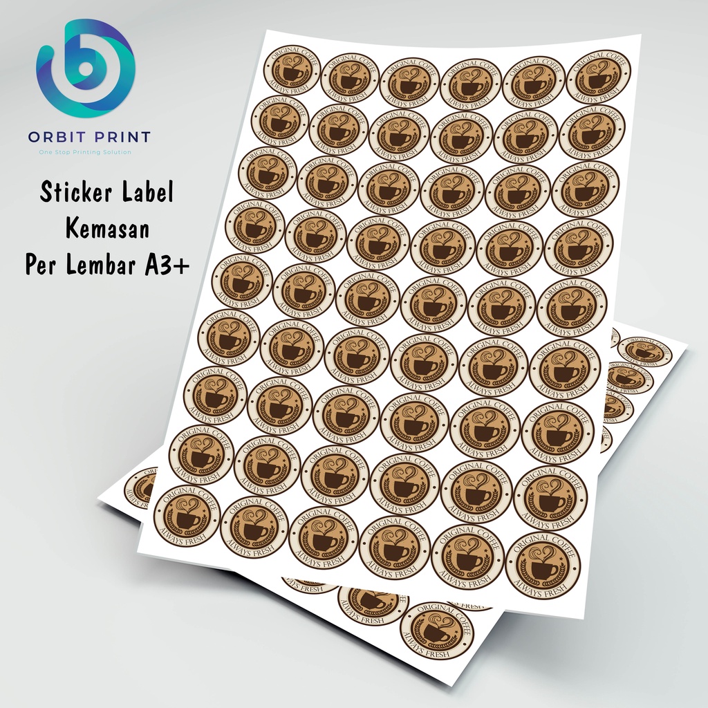 

Cetak Stiker Label Kemasan Per Lembar A3+ Khusus Desain Kotak / Persegi Panjang